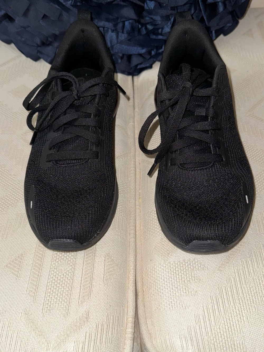Avia Black Knit Lace-Up Women's Sneakers